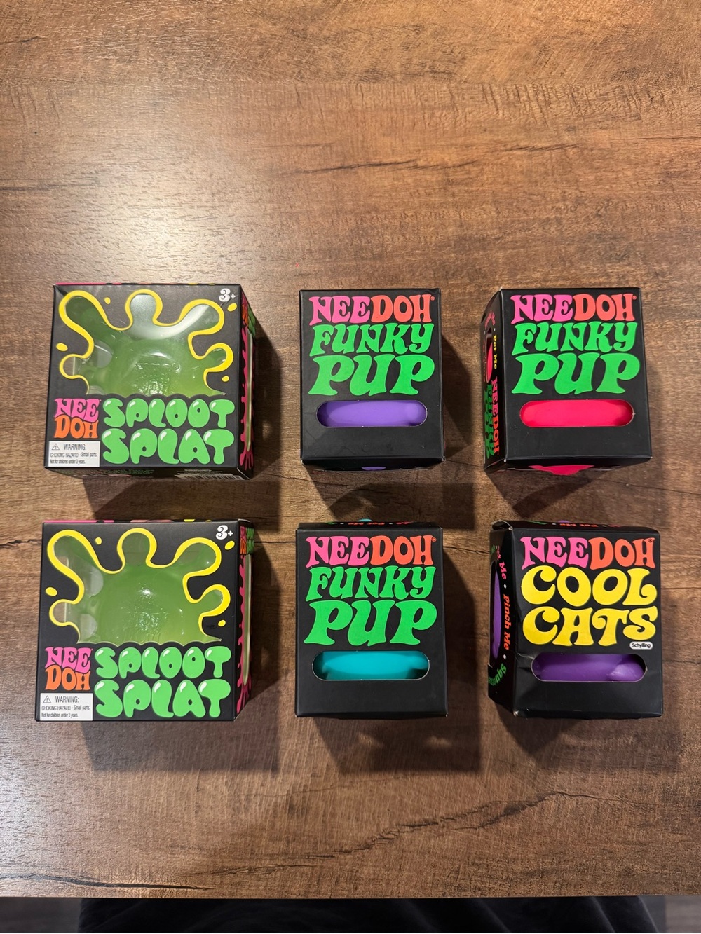 NeeDoh Fidget Toy Lot of 6 Funky Pup Cool Cats SplootSplat NEW